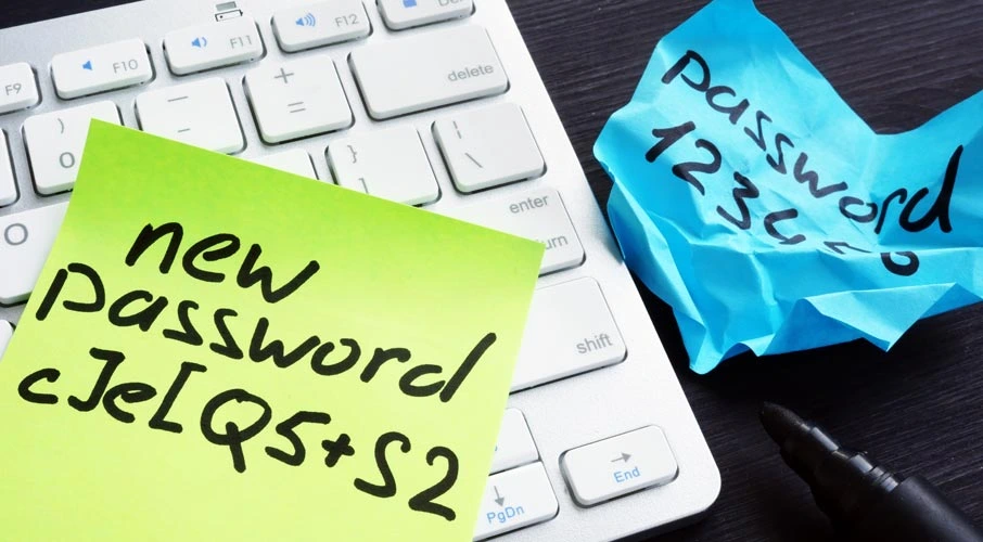 Using sticky notes to manage passwords