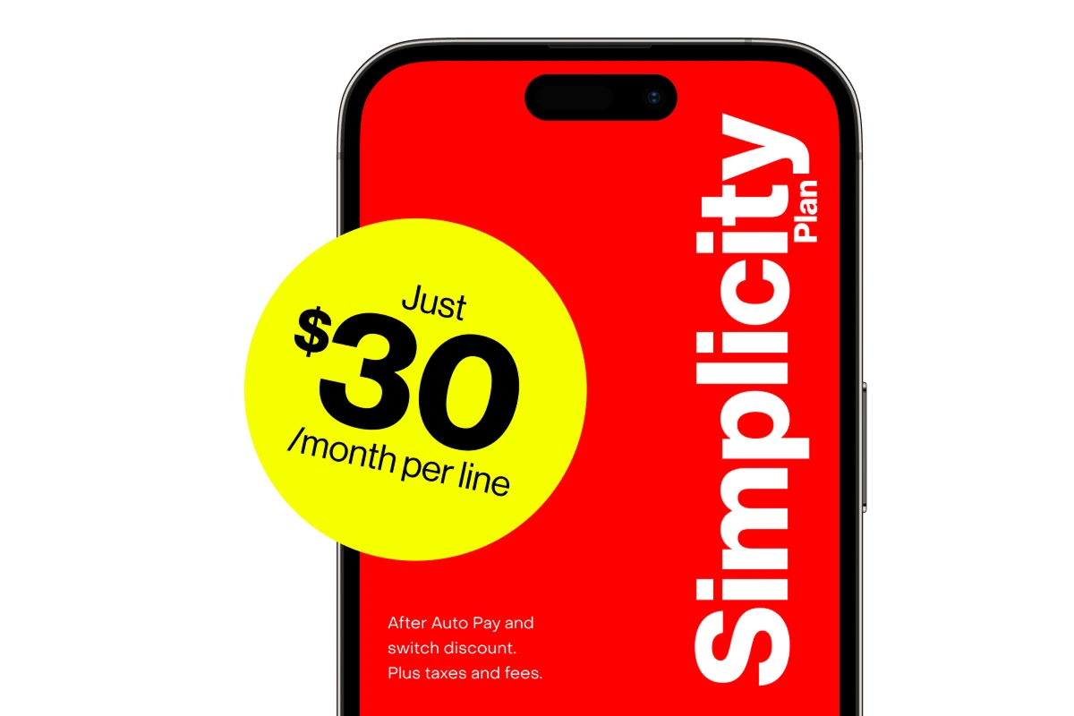 A phone with Simplicity Plan just $30/mo on it