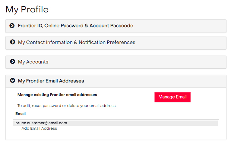 See where to click to make email address changes